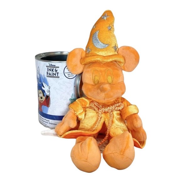 Disney Ink and Paint Series 2 Orange Sorcerer Mickey Mouse Plush - Picture 7 of 7